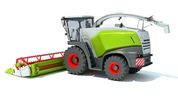 Combine Harvester farm equipment 3D rendering on white background photo