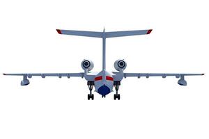 Aircraft 3D rendering airplane on white background photo