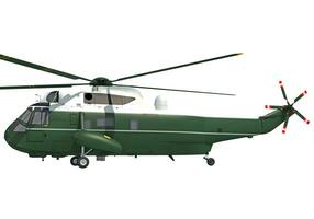 Helicopter 3D rendering on white background photo