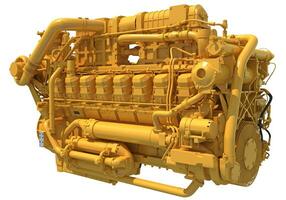 Marine Propulsion Engine 3D rendering on white background photo