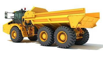 Articulated Mining Truck 3D rendering on white background photo