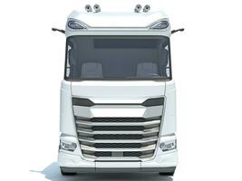 Semi Truck 3D rendering on white background photo