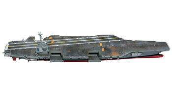 Aircraft carrier military warship, navy 3D rendering ship photo