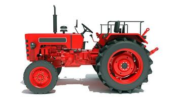 Farm Tractor 3D rendering on white background photo