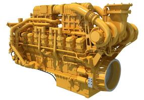 Marine Propulsion Engine 3D rendering on white background photo