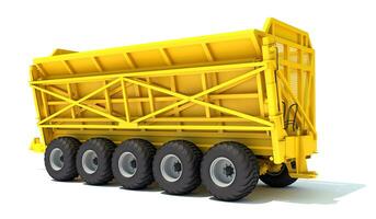 Farm Trailer farm equipment 3D rendering on white background photo