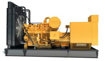 Gas Generator Engine 3D rendering on white background photo