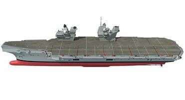 Aircraft Carrier military vessel 3D rendering ship on white background photo