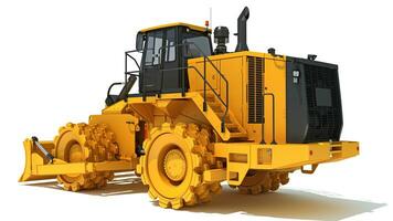 Soil Compactor 3D rendering on white background photo