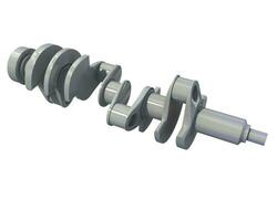 Engine Crankshaft 3D rendering on white background photo