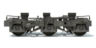 tren locomotora camiones ruedas 3d representación en blanco antecedentes foto