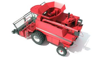 Combine Harvester farm equipment 3D rendering on white background photo