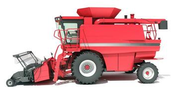 Combine Harvester farm equipment 3D rendering on white background photo