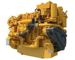 Marine Propulsion Engine for ships and boats 3D rendering on white background photo