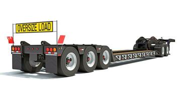 Low Loader Platform Trailer 3D rendering on white background photo