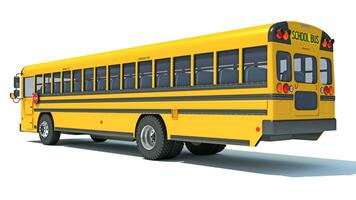 School Bus 3D rendering on white background photo