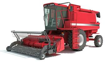 Farm Combine Harvester 3D rendering on white background photo