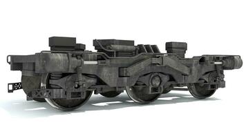 Train Wheels Bogie 3D rendering on white background photo