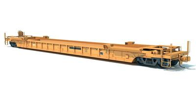 Railroad Double Stack Car 3D rendering on white background photo