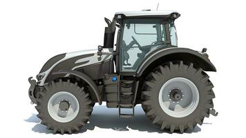 Farm Tractor 3D rendering on white background photo