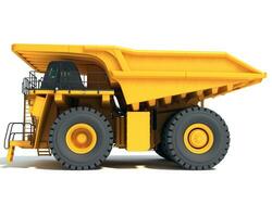 Mining Dump Truck heavy construction machinery 3D rendering on white background photo