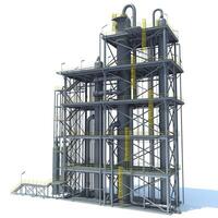 Refinery Unit industrial site 3D rendering on white background photo