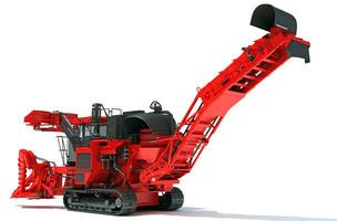 Sugar Cane Harvester 3D rendering on white background photo