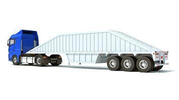 Truck with Bottom Dump Trailer 3D rendering photo