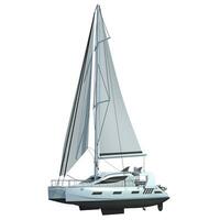 3D rendering of Sailing Yacht on white background photo