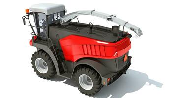 Combine Harvester 3D rendering on white background photo