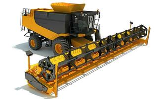 Combine Harvester 3D rendering on white background photo