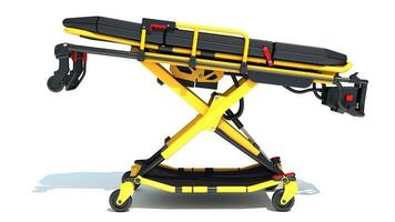 Stretcher Trolley medical equipment 3D rendering on white background photo