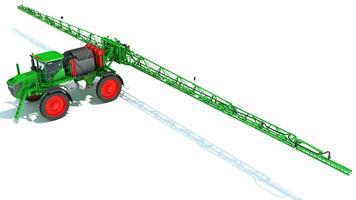 Self Propelled Farm Sprayer 3D rendering on white background photo