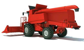 Farm Combine Harvester 3D rendering on white background photo