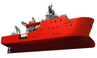 Response and Rescue Ship 3D rendering vessel on white background photo