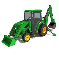 Backhoe Loader 3D rendering on white background photo