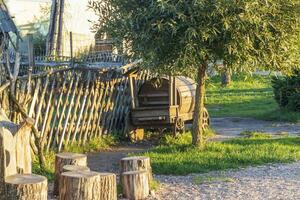 Shot of the street in the village. Outdoor photo