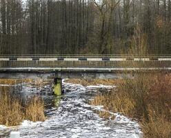 Landscape shot of the lake during cold season. Nature photo