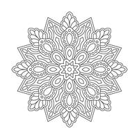 mandala flor para adulto colorante libro página, vector