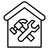 Home Fixer icon line vector illustration