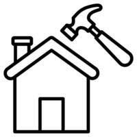 Roof Repair icon line vector illustration