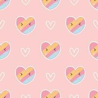 Seamless patterns with heart on pink background. design used for fabric, newborn apparel, textiles, and wallpaper vector illustration.