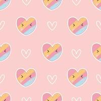 Seamless patterns with heart on pink background. design used for fabric, newborn apparel, textiles, and wallpaper vector illustration.