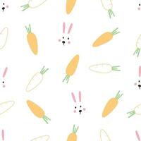 Rabbit and carrot baby seamless pattern cute design for kids Use for newborn apparel, textiles, and wallpaper vector