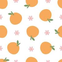 Orange fruit patterns vector seamless texture use for prints, wallpapers, decorations, textiles, vector illustration