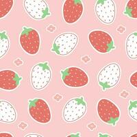 strawberry background Seamless vector patterns in cartoon style. Used for printing wallpaper, baby clothes pattern.