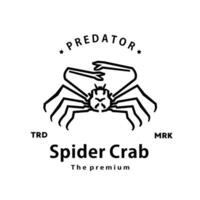 vintage retro hipster spider crab logo vector outline monoline art icon