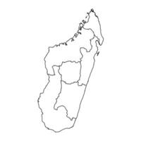 Madagascar map with provinces. Vector illustration.