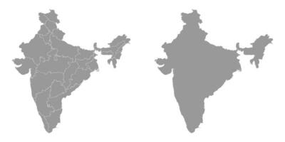 India gris mapa con administrativo divisiones vector ilustración.