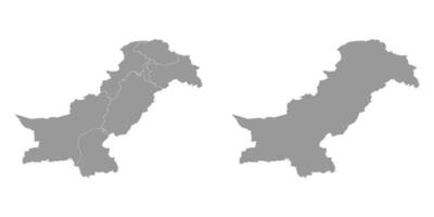 mapa de Pakistán con regiones y cuestionado territorios. vector ilustración.